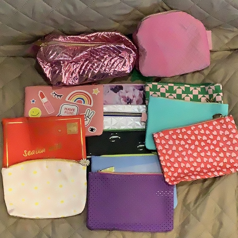 Colorful Cosmetic and Accessory Pouches Set